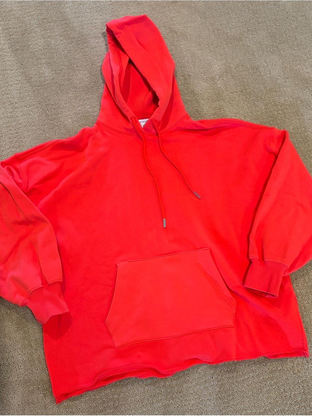Athleta Bright Red Women's oversized Hoodie - Pullover Sweatshirt